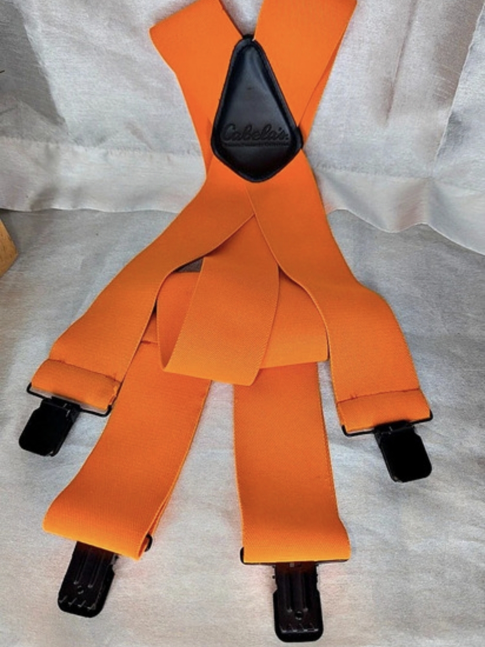Cabela's Men's Orange/Black Adjustable Clip-On Suspenders Hunting One Size Xxx